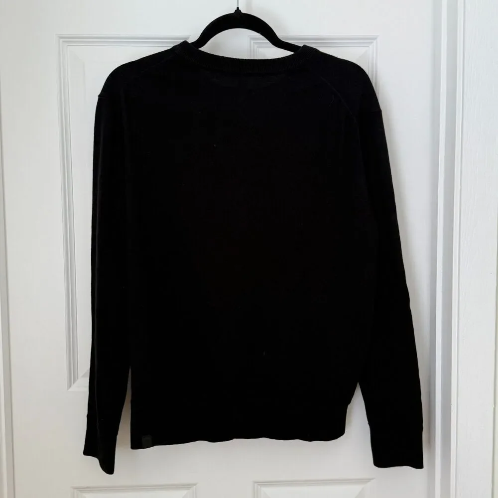 Women Lululemon Cotton-Cashmere Blend Sweater Black Size 12 Casual Neutral